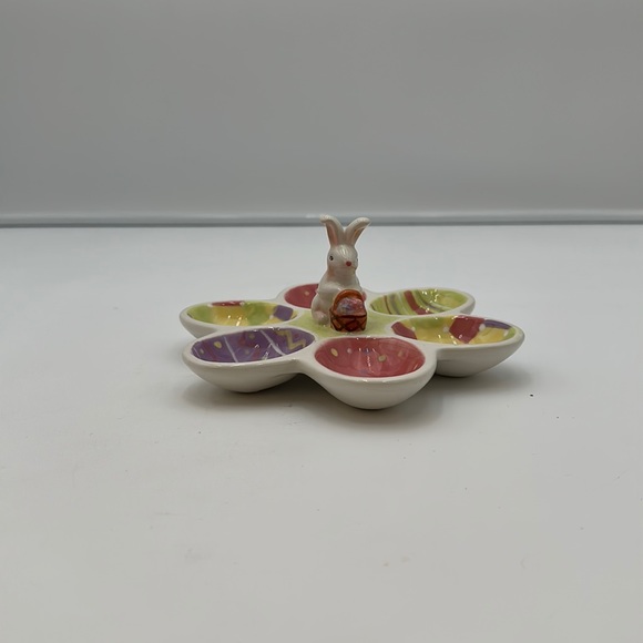 Ceramic Deviled Egg Platter Tray Holder Dennis East Easter - Picture 2 of 15